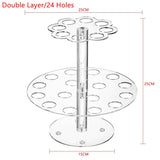 Transparent Acrylic Ice Cream Cone Stand Cake Dessert Holder Display Stand Party Shelf 16/24 Hole Round Wedding Display Holder