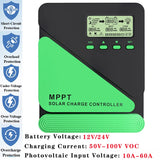 MPPT Wifi Solar Charge Controller 12V/24V Dual USB LCD Display Panel Charger Regulator 10A/20A/30A/40A/50A/60A for Lead Battery