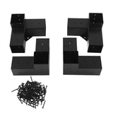 Pergola Bracket Steel DIY Elevated Wood Stand Hardware Kit for Outdoor Woodworking 4pcs