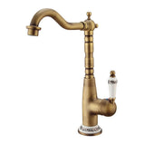 Antique Bronze Brass Faucet Gold Hot And Cold Water Kitchen Sink Rotary Basin Faucet Handle Lever Mixer Tap