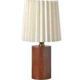 Pleated Lamp Wood Base Desk Lamp Bedroom Lamp Nightstand Light Bedside Lamp