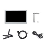 (silver) 7Inch Side Screen IPS Highly Brightness 1024x600 Computer Case Monitors Toughened Glass Panel for Enhanced Productivity  silver
