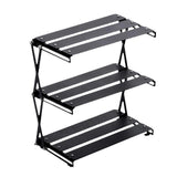 (Black) Desktop Storage Rack Camping Storage Rack Storage Display Rack Folding Metal Aluminum Alloy Storage Rack Folding Shelf  Black