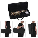 Eb Alto Saxophone Sax Brass Lacquered Gold 802 Key Type Woodwind Instrument with Padded Carry Case Gloves Cleaning Cloth Brush Sax Straps Reeds