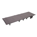 (Gray) Outdoor Travel Folding Bed Camping Cot Portable Folding Bed Light weight Tent Bed for Beach Travel Tent Sleep  Gray