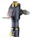 Universal automatic pre-filter with pressure gauge high-volume backwash tap water filter front purifier scale dirt removal
