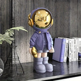 1pc Purple Astronaut Ornament, Resin Statue Art Craft, For Bookshelf, Home Living Room Office Cafe Decor, Room Tabletop Display Entryway Decor, Winter Christmas New Year Decor