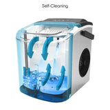 Portable Countertop Ice Cube Maker - Self-Cleaning, Makes 9 Cubes in 6 Minutes, 26.5 lbs/24 Hrs for Home, Kitchen, Party