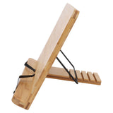 Book Holder Tray Natural Space Saving 5 Adjustable Height Bamboo Reading Rack for Elder for Living Room