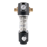 (Gray universal model) Water Filtering Solution Full House Pre Filter with Gauge Home Water Purifiers Metal Texture Perfect for Safe Drinking