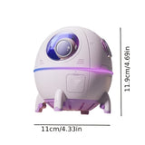 1pc 220ML Rechargeable Space Capsule Air Humidifier, USB Ultrasonic Cool Mist Aromatherapy Water Diffuser With Led Light Astronaut