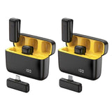Mini Mic 2 in 1 Wireless Portable Mic Clip-on Lavalier Radio Microphone Digital Display Noise Reduction for Short Video Shooting