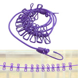 4M Non-slip stretch clothese With 12Clips Outdoor Camping Travel Stretchy Clothese Sock e Hanging Laundry Drying Rope