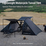 Motorcycle Camping Tunnel Tent 2 Room Tents for Camping Waterproof and UV Protection Made from 150D