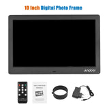 Andoer 10-inch Wide LCD Screen Digital Photo 1024*600 High Resolution Electronic Picture Frame with Video Player Function