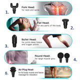 3200r/ 20 Gears LCD Muscle Massage Gun Sport Therapy Body Relaxation Pain Relief Slimming Shaping Massager 6 Heads