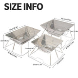 Stainless Steel Fire Pit Folding Wood Burning Stove with Carrying Bag for Garden Outdoor Cooking Barbecue Camping Picnic