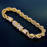 6mm Trendy Simple Gold Twist Chain Bracelet