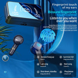 V9 Bluetooth Earphone Headphones Mirror Wireless Stereo Headset 5.3 with Digital DisplayTouch Control Sports Earbuds for Gaming