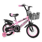 12/14/16 Inch Children Bike Boys Girls Toddler Bicycle Adjustable Height Kid Bicycle with Detachable Basket for 2-7 Years Old