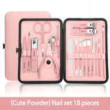 Set 18-piece Convenient Beauty Tool Clipper Manicure Nail Trimmer Pedicure Ear Peeling Knife to Remove Dead S
