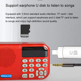 Mini FM Radio Portable Speaker MP3 Music Loud Volume Player Support Time TF Card U Disk Power-off Memory Rechargeable