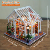 1 Set, Flower Assembled Dollhouse, Funny Assembled Toy, DIY Wooden Dollhouse Kit With Light, Assembled Puzzle House Assembled House Toy Valentine's Day Gifts Birthday Gifts Handmade Model Scene Flower Shop Kit DIY 3D Miniature Wooden Doll House Shop