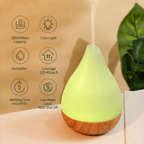 1pc Wood Grain Colorful Light Air Humidifier with Aromatherapy Diffuser