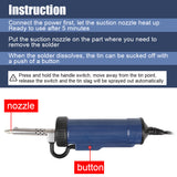 ADT03 Portable Tin Sucker Vacuum Soldering Automatic New Desoldering Machine Electric Solder with 3 Suction Nozzle Remove Pump