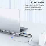 C Hub 12 in 1 Multi Splitter Docking Station Type-C USB 3.1 to Dual HDMI-compatible 4K RJ45 VGA for Book Laptop