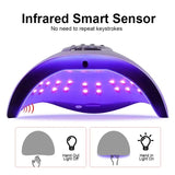 45LEDs Professional Nail Drying Lamp For Drying All UV Nail Gel Polish With Large LCD Touch Smart Sensor Manicure Salon Tools