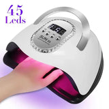 45LEDs Professional Nail Drying Lamp For Drying All UV Nail Gel Polish With Large LCD Touch Smart Sensor Manicure Salon Tools