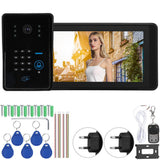 7in Wifi Video Password Card Reader Phone Waterproof IR Doorbell Intercom System