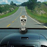 Skull Head Decoration Cartoon Appearance Widely Used Ornament Doll Car Interior Jewelry Halloween Gift