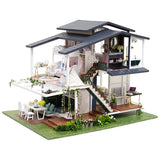 1/24 Scale Miniature Dollhouse Kit, DIY Cottage Monet Garden French Style Villa For Valentine's Day Birthday