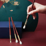 4pcs Rosewood eye brushes set high grade natural animal hair