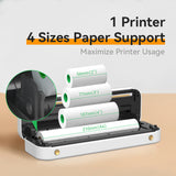 PeriPage A4 Thermal Transfer Wireless Photo Printer - USB & BT Connectivity, Supports 2''/3''/4'' Paper Width