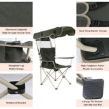 Portable Folding Canopy Shade Beach Camping Lawn Chair For Outside Activities With Anti-Slip Foot Pad