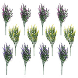 12 Bundles Artificial Lavender Flowers Outdoor Faux Flowers for Decoration UV Resistant No Fade Faux Plastic Plants Garden Front   Porch Window Box Dc