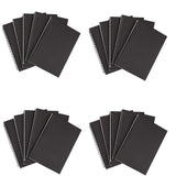 5Pc A5 Black Spiral Notebook Blank Unruled 50 Sheet 100 Unlined Pages