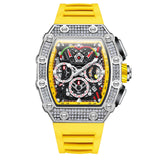 2022 New Men's Automatic Mechanical Watch ONOLA Fashion Unique Luxury Diamond Inlaid Design Waterproof Silicon Tape Watches Men