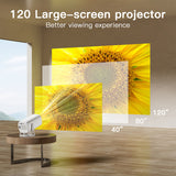 S40 1080P WiFi BT5.2 Android 11 System 180° Rotatable Movie Projector with 120in Display Screen Mirror Technique