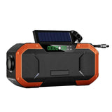 Hand Crank Radio Multifunctional Flashlight IPX5 Waterproof Bluetooth-compatible Household Phone Charger Orange