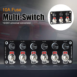 3 Gang/6 Gang Panel 12V/24V On/Off Rocker Toggle Switch with 10A Fuse Racing Cars RV Camper Marine Boat Yacht