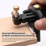 Woodworking Scriber Aluminum Alloy Scribe Ruler Wood Carving Versatile Scribing Marking Engraving Gauge Hand Measurement Tool