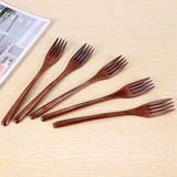 50 Pieces Eco-Friendly Japanese Wood Salad Dinner Fork Tableware Dinnerware For Kids Adult(50 Pcs No Rope Wooden Forks)