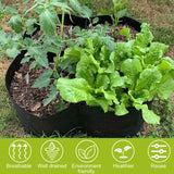 Fabric Raised 8 Grids Garden Plant Grow Bags Reusable Felt Planting Bed Rectangle for Growing Herbs wers Vegetable