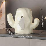 1pc Creative Cactus Ceramic Tissue Box, Tissue Box Cover, Napkin Dispenser Container, Desktop Tissue Holder, Tissue Storage Box For Bathroom Living Room Bedroom, Home Decor, Bathroom Accessories