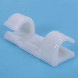 100Pcs Wire Fixing Clamp Clip Desktop Clear Up Holder Clamps Cable Clip Device USB Cord Clips Holder Organiser(White)