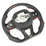 Steering Wheel Replacement Red Stitching Dry Carbon Fiber High Grade Paddle Shifter Holes Car Steering Wheel Textured for Car